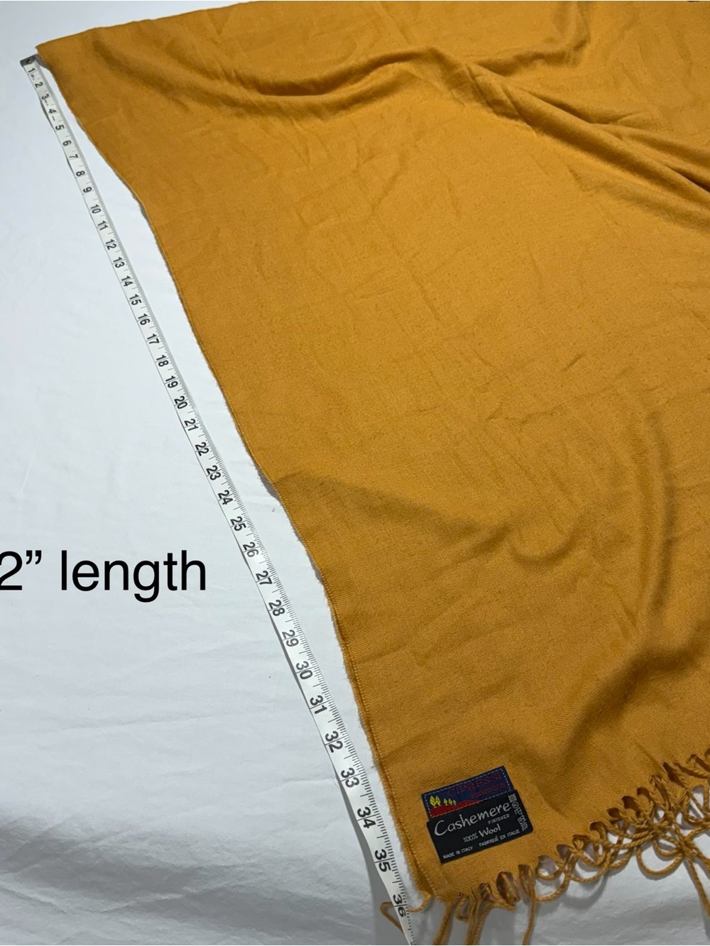 Mustard Yellow Cashmere Scarf - Picture 4 of 4